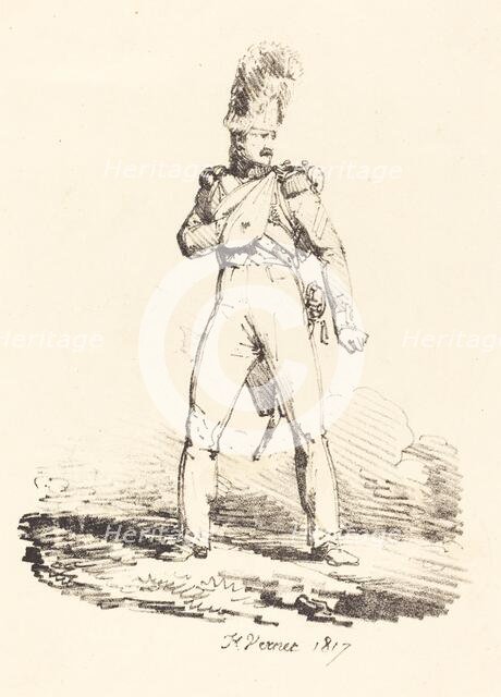 Grenadier, 1817. Creator: Emile Jean-Horace Vernet.