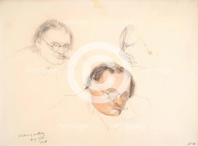 Studies of James McBey, 1926. Creator: Martin Hardie.