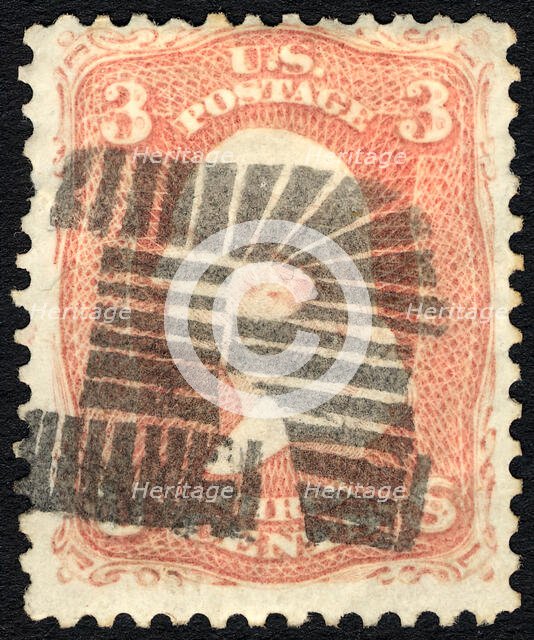 3c Washington with Ridgefield, CT letter R single, c. 1861. Creator: Unknown.