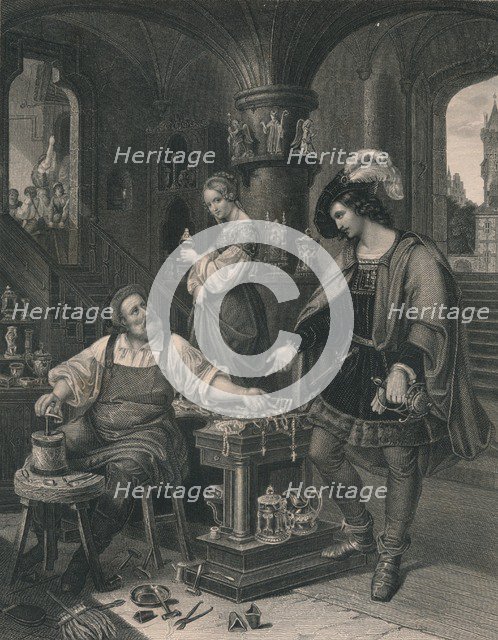 'The Goldsmith's Daughter', c1850. Artist: Albert Henry Payne.