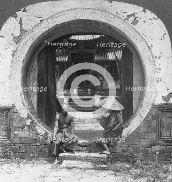 Curious gateway, entrance to a joss house, Bhamo, Burma, 1908. Artist: Stereo Travel Co