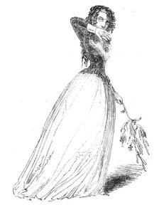 Twelfth Night characters - Miss Mistletoe, 1844.  Creator: Unknown.