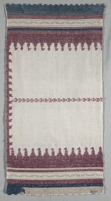 Embroidered Pillow Case, 19th century. Creator: Unknown.