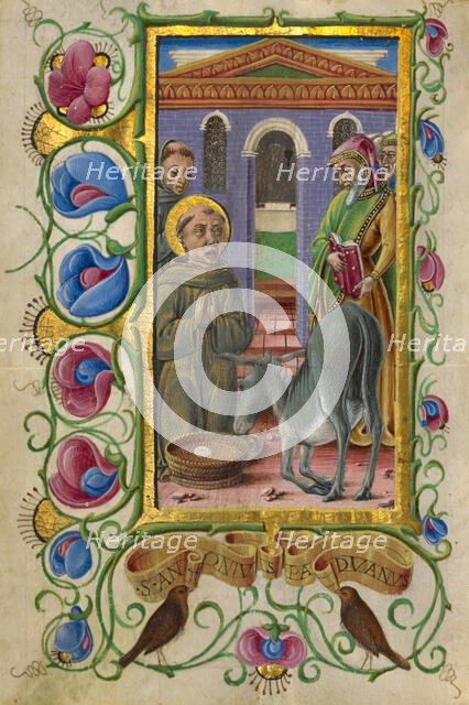 Saint Anthony of Padua; Gualenghi-d'Este Hours, about 1469. Creator: Taddeo Crivelli.