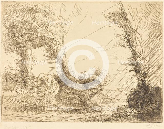 Harvesters Surprised by the Storm (Moissonneuses surprises par l'orage). Creator: Alphonse Legros.