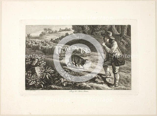 Arcadian Shepherd Boy and His Flock of Sheep, 1810. Creator: Heinrich Reinhold.