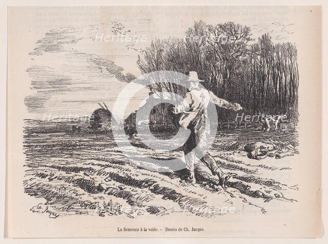 Scattering Seed, from "Le Magasin Pittoresque", May 1857. Creator: Charles Tamisier.