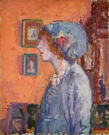Portrait of the Artist's Wife, Mollie Kerr, 1911. Creator: Spencer Gore.