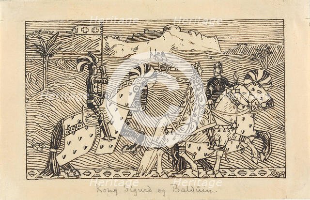 King Sigurd and King Baldwin of Jerusalem ride to the river Jordan, 1899. Creator: Munthe, Gerhard (1849-1929).
