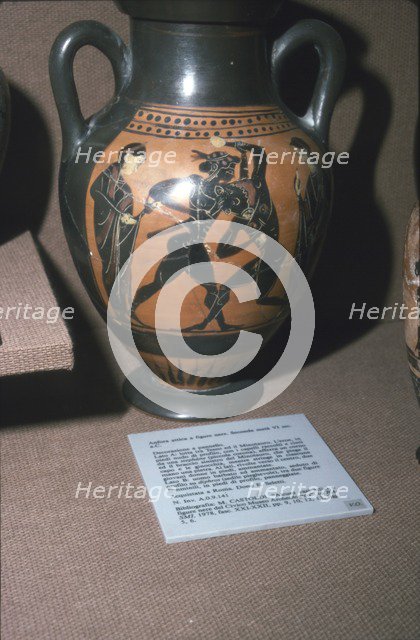 Amphora, Theseus and the Minotaur, 6th century BC.  Artist: Unknown.