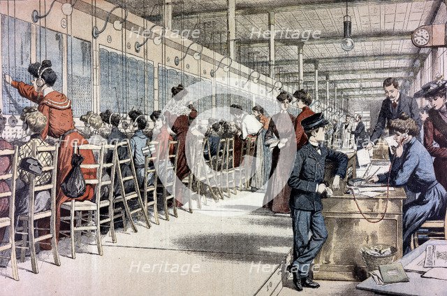 Telephone Exchange, Paris, 1904. Artist: Unknown
