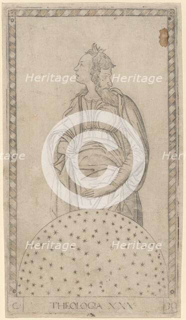 Theologia (Theology), c. 1465. Creator: Master of the E-Series Tarocchi.