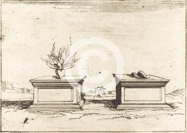 Two Hearts, 1628. Creator: Jacques Callot.