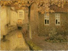 A Canal in Bruges at Dusk, c1898. Artist: Henri Eugene Le Sidaner.
