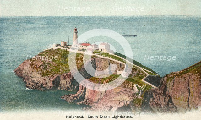 South Stack Lighthouse, Holyhead, Anglesey, c1920. Artist: Unknown.