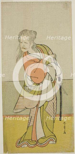 The Actor Nakajima Kanzaemon III as Yaguchi no Karasu-baba in the Play Hono Nitta..., c. 1777. Creator: Shunsho.