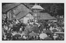 'Kandy Perahera. - A Procession of Elephants carried through by the Kandyan Chiefs', c1890, (1910). Artist: Alfred William Amandus Plate.