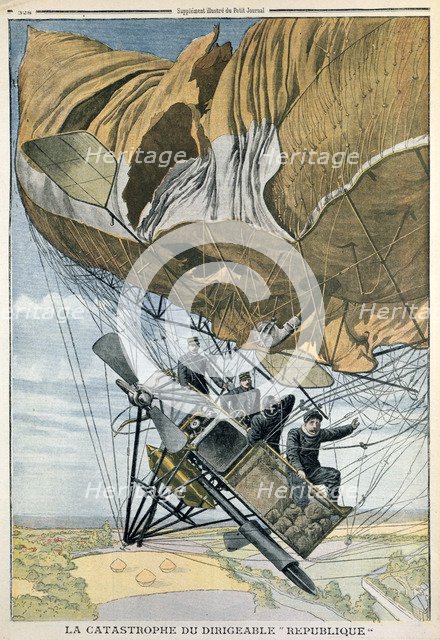 Crash of 'La Republique', 1909. Artist: Anon