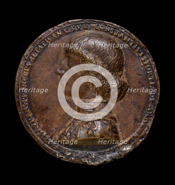 Costanzo Sforza, 1447-1483, Lord of Pesaro 1473 [obverse], 1475. Creator: Gianfrancesco Enzola.