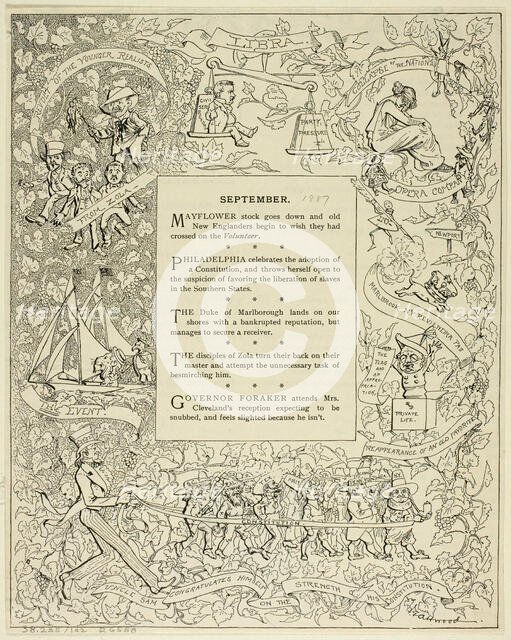 September, from Life, 1887. Creator: F. G. Atwood.