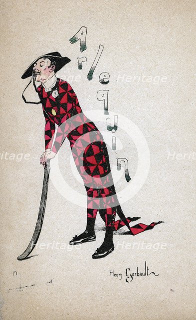 'Harlequin', c1880-1930.Artist: Henry Gerbault