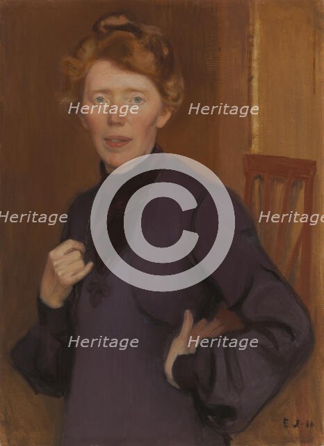Portrait of Tekla Hultin, 1905. Creator: Eero Jarnefelt.