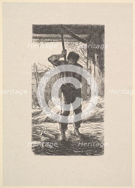 Man Threshing Wheat, 1853. Creator: Jacques-Adrien Lavieille.