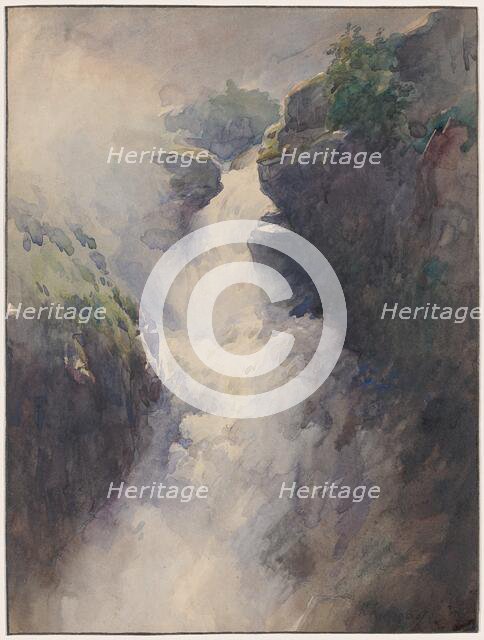 A Cascade in the Mountains, 1870s. Creator: Henri-Joseph Harpignies.