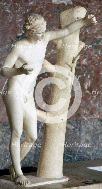 Sculpure of Apollo Sauroctone (Apollo the lizard-slayer).  Artist: Praxiteles