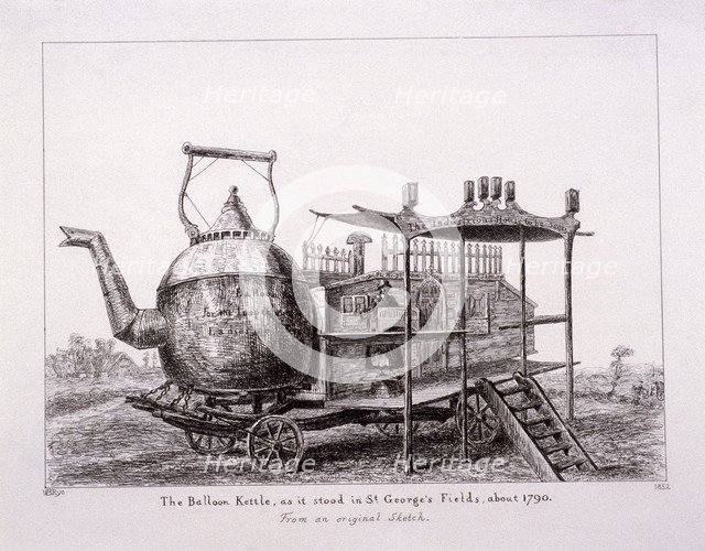 The Balloon Kettle, St George's Fields, Southwark, London, 1852. Artist: Anon