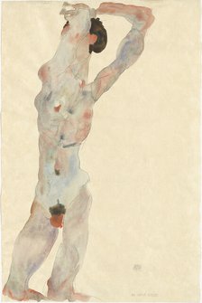 Male nude, 1912. Creator: Schiele, Egon (1890-1918).