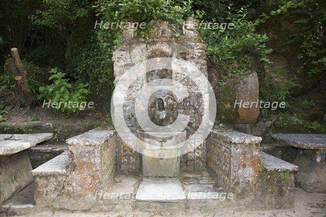 A fountain in Capuchos Convent, Sintra, Portugal, 2009. Artist: Samuel Magal