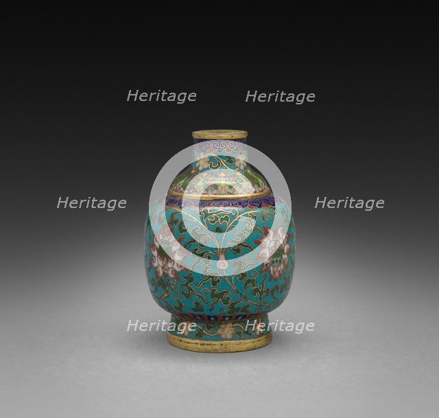 Snuff Bottle with Floral Scrolls, 1736-1795. Creator: Unknown.