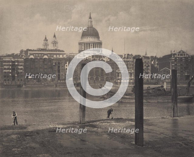 St Pauls from Bankside, 1920s. Creator: Harry Moult.