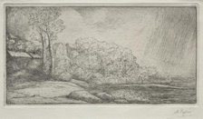 Landscape with Two Trees (Paysage aux deux Arbres). Creator: Alphonse Legros (French, 1837-1911).