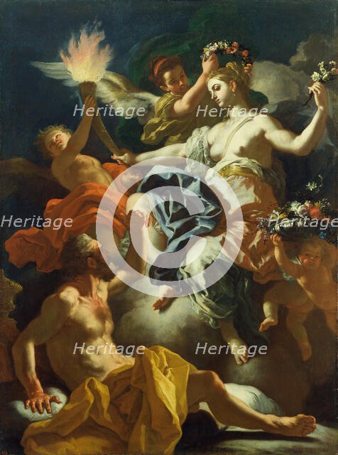 Aurora Taking Leave of Tithonus, 1704. Creator: Francesco Solimena.