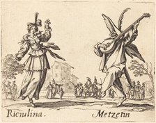 Riciulina and Metzetin, c. 1622. Creator: Jacques Callot.