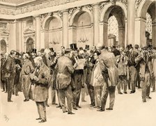 In the trading hall of the Vienna Stock Exchange. Creator: Hey, Paul (1867-1952).