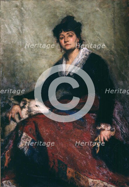 Portrait of Diana Vernon, 1876. Creator: Agneessens, Edouard (1842-1885).