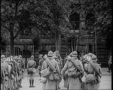 French Soldiers Marching Down the Street in the Ruhr, 1924. Creator: British Pathe Ltd.