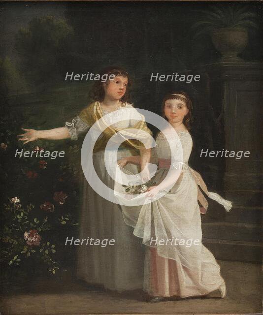 Consul General Johan Christian Pingel's daughters in a garden, 1760-1802. Creator: Jens Juel.