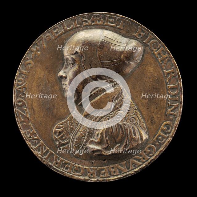 Elisabeth Grünenberger, born 1518, Wife of Johann Fichard 1539 (reverse), 1547. Creator: Hans Bolsterer.