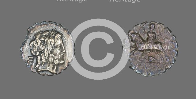 Denarius Serratus (Coin) Depicting the God Jupiter, about 81 BCE. Creator: Unknown.