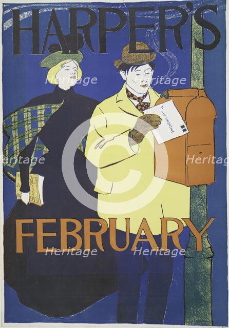 Harper's February, c1890 - 1899. Creator: Edward Penfield.