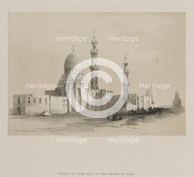 Egypt and Nubia, Volume III: Tombs of the Caliphs-Cairo. Mosque of Ayed Be[y], 1849. Creator: Louis Haghe (British, 1806-1885); F.G.Moon, 20 Threadneedle Street, London.