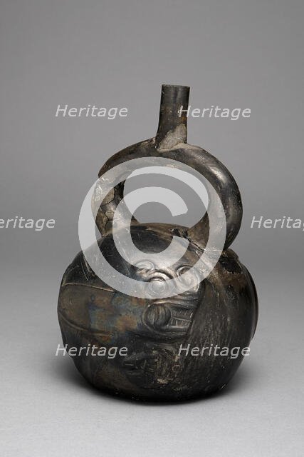 Stirrup Spout Vessel with Composite Feline Fish Relief, 100 B.C./A.D. 500. Creator: Unknown.