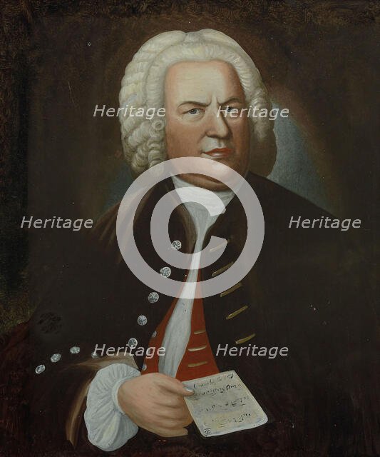 Portrait of Johann Sebastian Bach, Mid of the 18th cen.. Creator: Haussmann, Elias Gottlob (1695-1774).