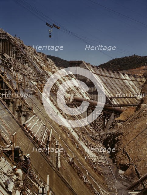 Shasta dam under construction, California, 1942. Creator: Russell Lee.
