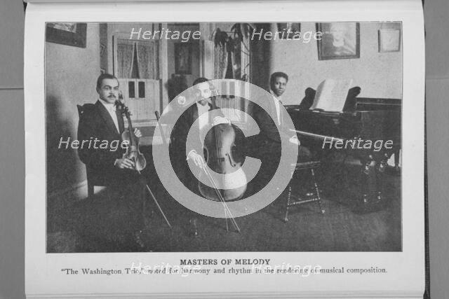 Masters of melody; "The Washington Trio", noted for harmony and rhythm in the rendering of..., 1917. Creator: Unknown.