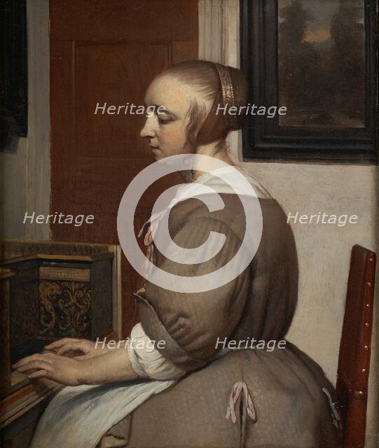 Virginal Woman, 1662. Creator: Gabriel Metsu.
